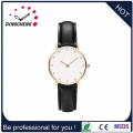 Preiswerter Dw-Art-Edelstahl, Legierungs-Leder-Uhr mit kundenspezifischem Firmenzeichen (DC-677)